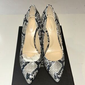 NIB SAKS FIFTH AVE LEATHER SNAKE SKIN PUMPS - 7.5